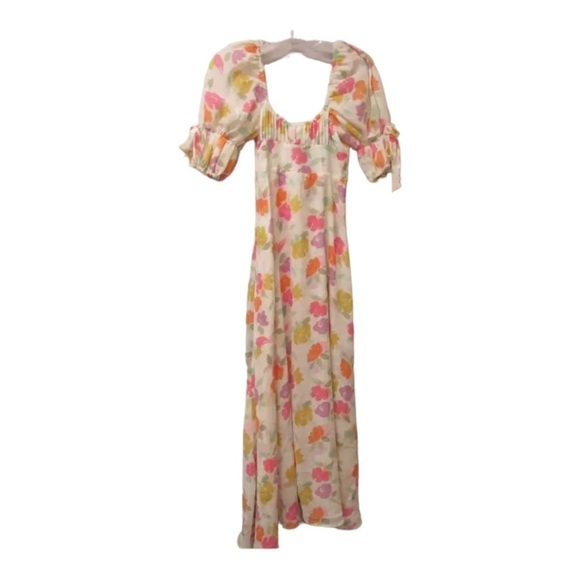 NWT FOR LOVE AND LEMONS FLL Petal Midi Dress High Slit Asymmetric Small Easter - Picture 15 of 16